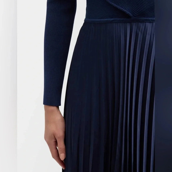 NWT Derek Lam 10 Crosby Anika Long Sleeve Pleated Midi Sweater Dress - Picture 6 of 11